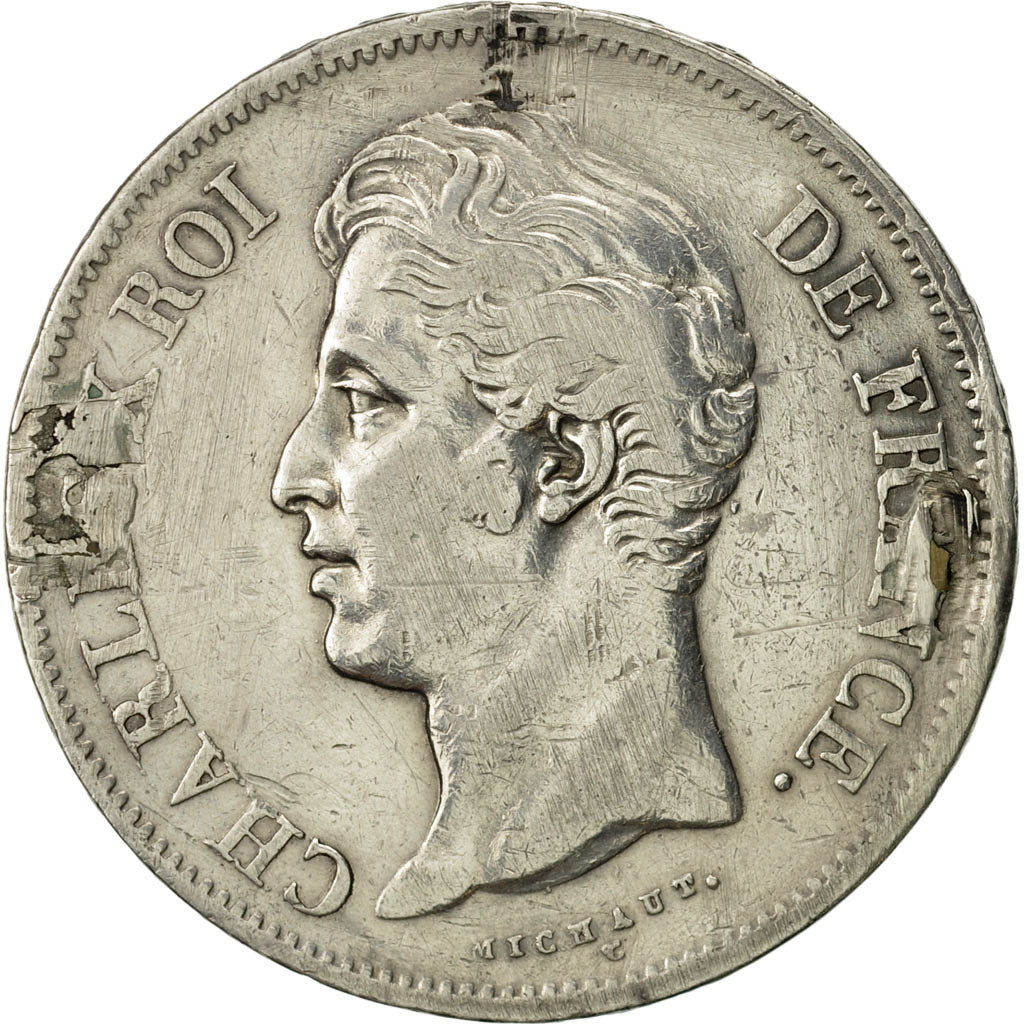 Coin, France, Charles X, 5 Francs, 1830, Paris, VF(20-25), Silver, KM:727