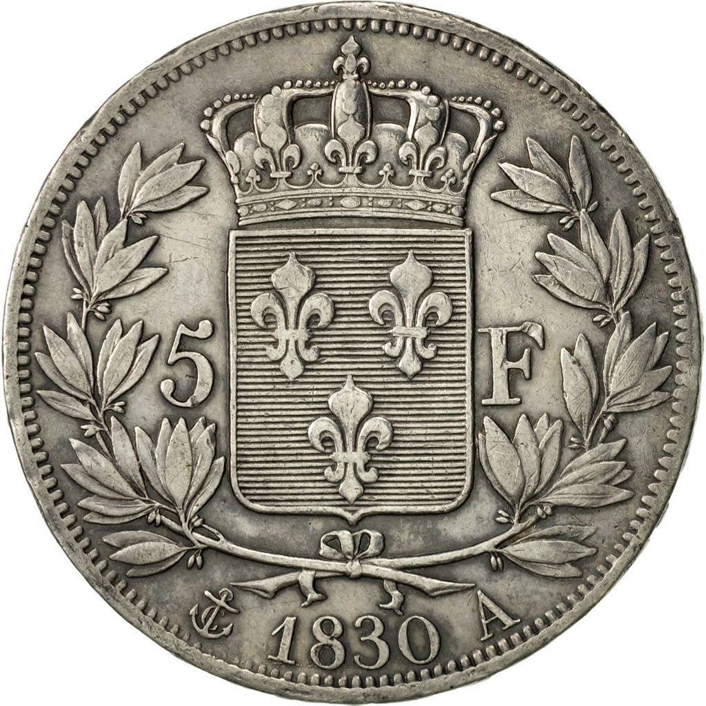 Coin, France, Charles X, 5 Francs, 1830, Paris, VF(20-25), Silver, KM:727
