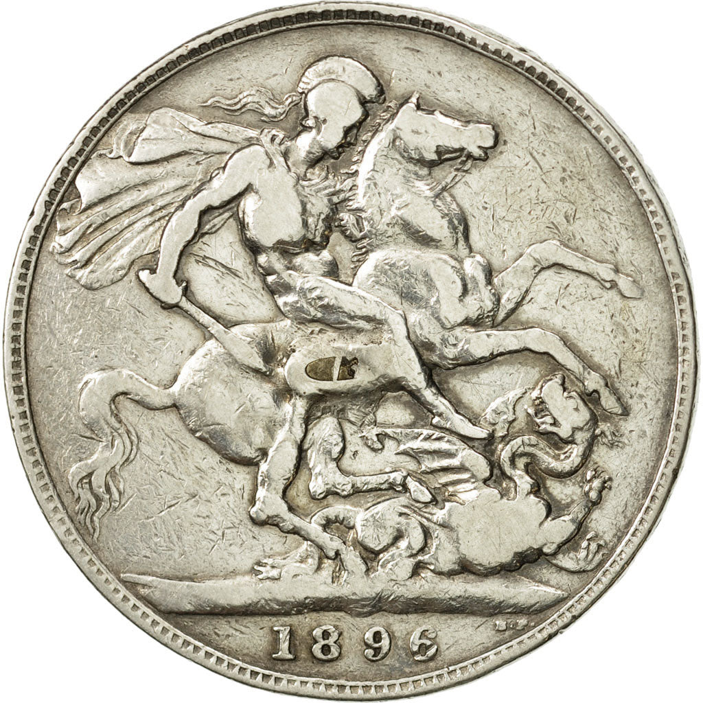 Great Britain, Victoria, Crown, 1896, VF(20-25), Silver, KM:783
