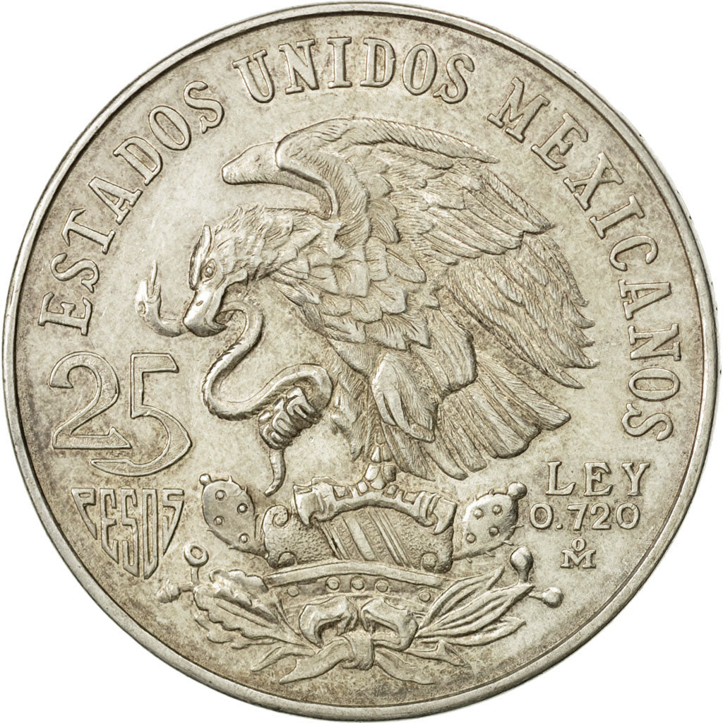 Messico, 25 Pesos, 1968, SPL-, Argento, KM:479.1