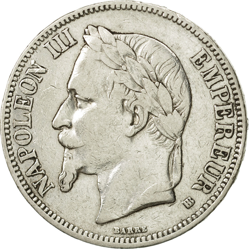 France, Napoléon III, 5 Francs, 1867, Strasbourg, VF(30-35), Silver, KM:799.2
