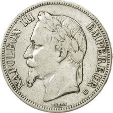 France, Napoléon III, 5 Francs, 1867, Strasbourg, VF(30-35), Silver, KM:799.2