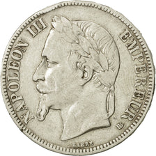 France, Napoléon III, 5 Francs, 1867, Strasbourg, VF(30-35), Silver, KM:799.2
