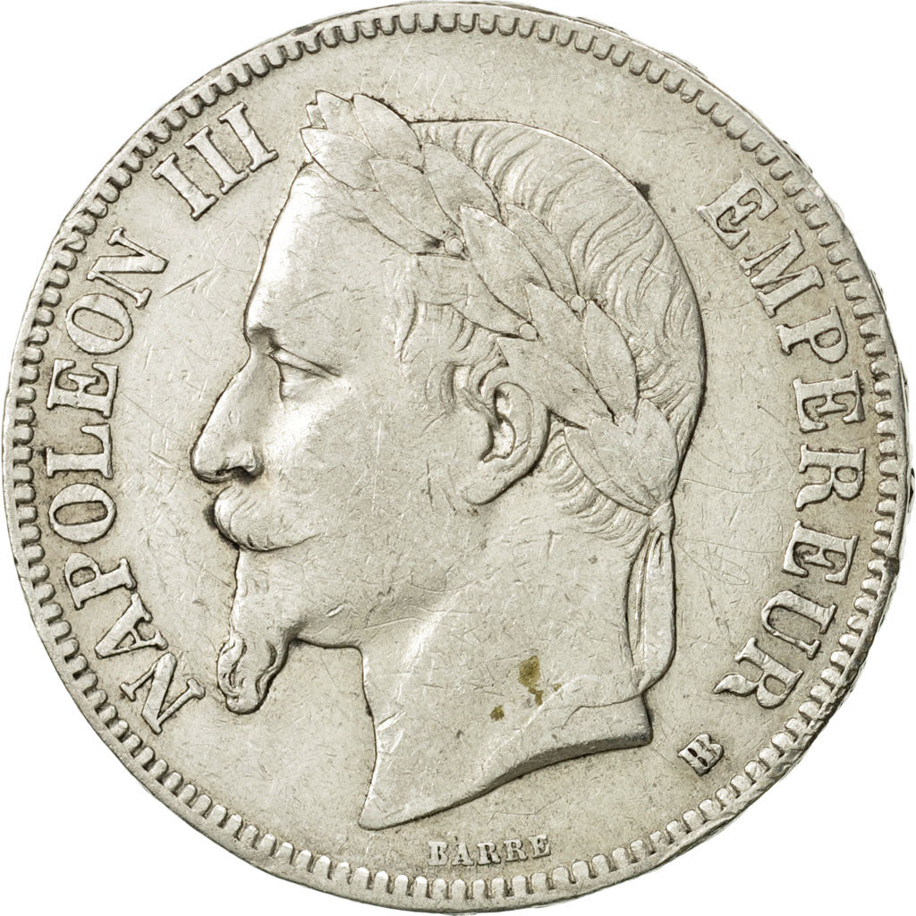 Coin, France, Napoléon III, 5 Francs, 1867, Strasbourg, VF(30-35), Silver