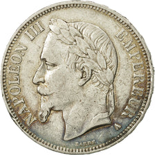 Moneda, Francia, Napoleon III, Napoléon III, 5 Francs, 1869, Paris, MBC, Plata