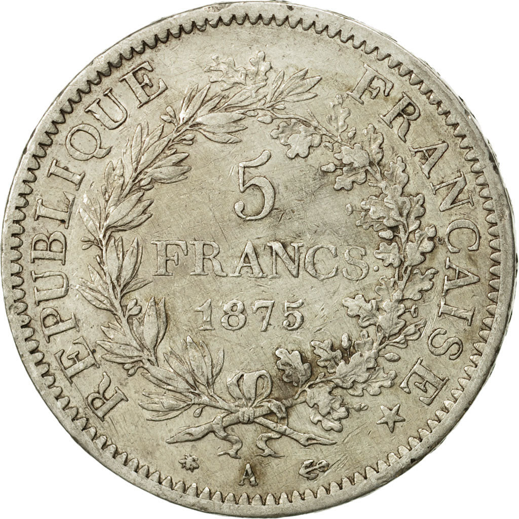 Monnaie, France, Hercule, 5 Francs, 1875, Paris, TTB, Argent, KM:820.1