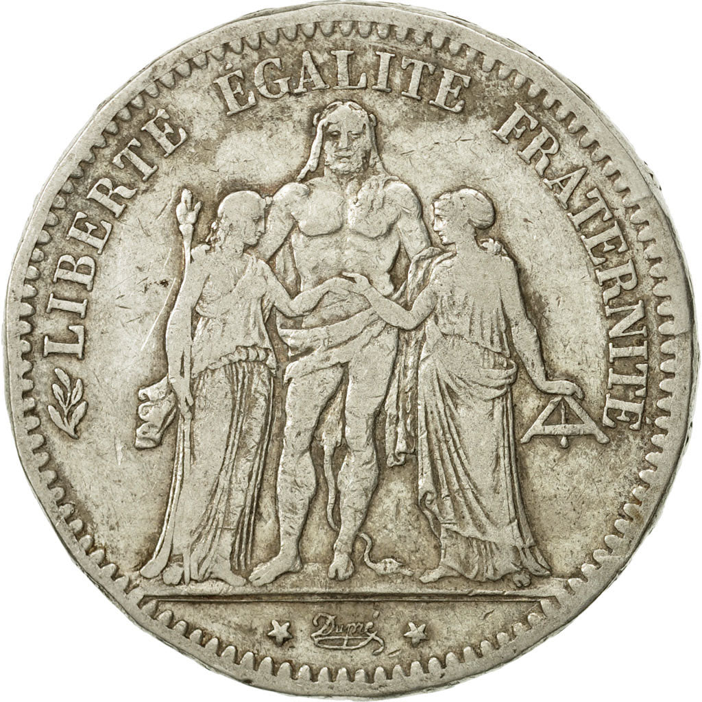 France, Hercule, 5 Francs, 1876, Paris, VF(30-35), Silver, KM:820.1
