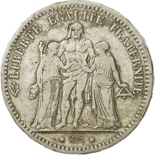 France, Hercule, 5 Francs, 1876, Paris, VF(30-35), Silver, KM:820.1