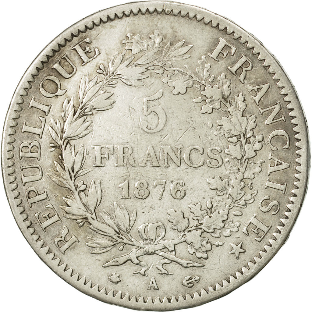 France, Hercule, 5 Francs, 1876, Paris, VF(30-35), Silver, KM:820.1