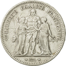 Moneta, Francia, Hercule, 5 Francs, 1876, Bordeaux, MB, Argento, KM:820.2