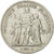 Coin, France, Hercule, 5 Francs, 1876, Bordeaux, VF(20-25), Silver, KM:820.2