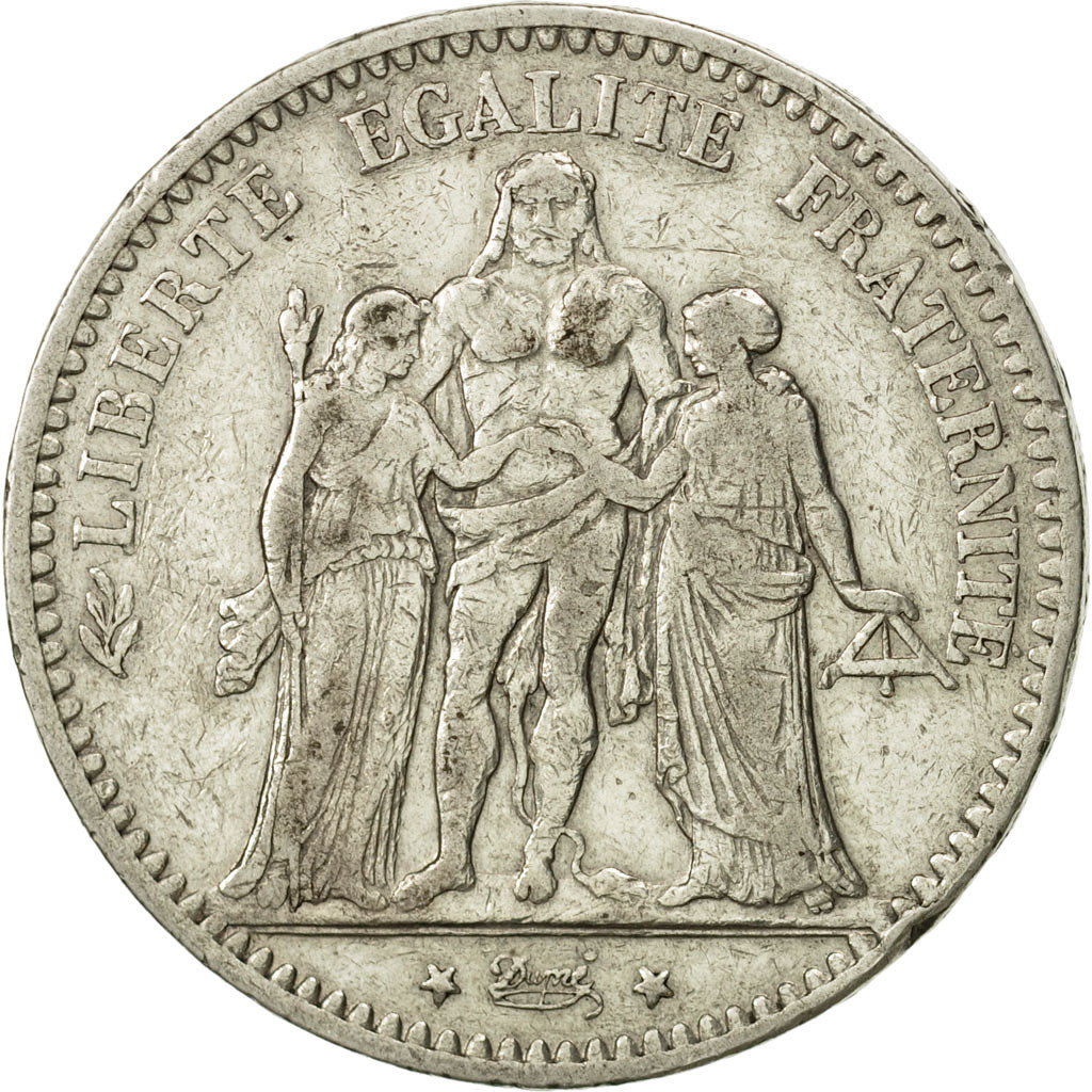 Coin, France, Hercule, 5 Francs, 1877, Paris, VF(30-35), Silver, KM:820.1