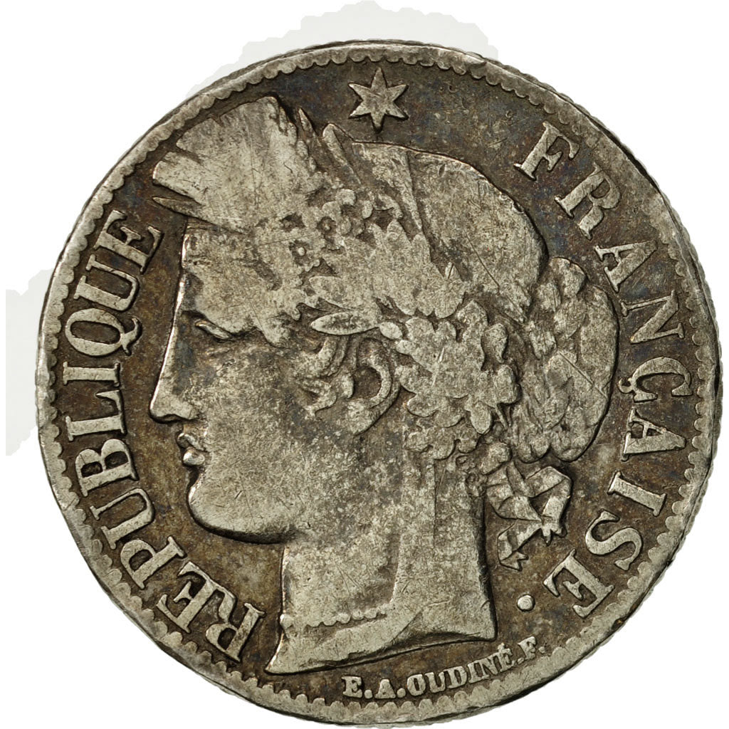 Francia, Cérès, Franc, 1871, Paris, BC, Plata, KM:822.1, Gadoury:465