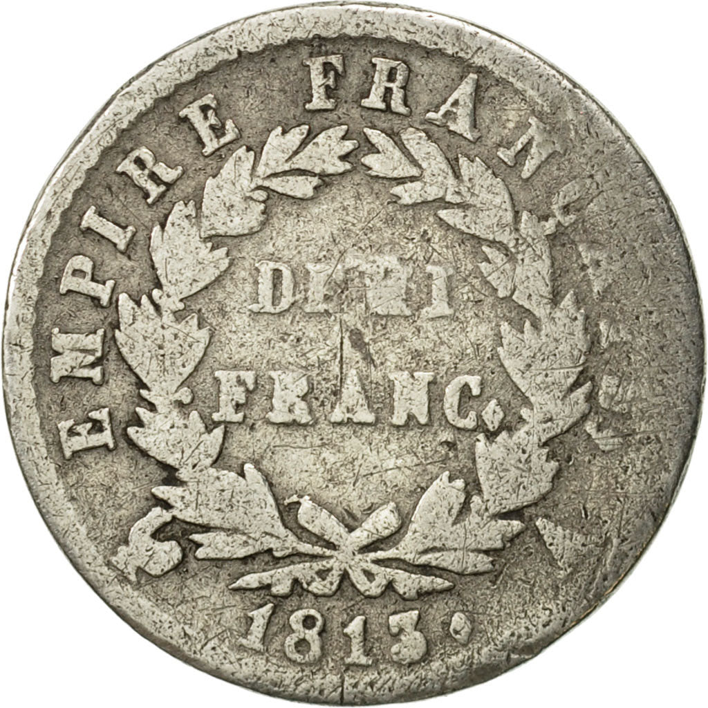 France, Napoléon I, 1/2 Franc, 1813, Paris, F(12-15), Silver, KM:691.1