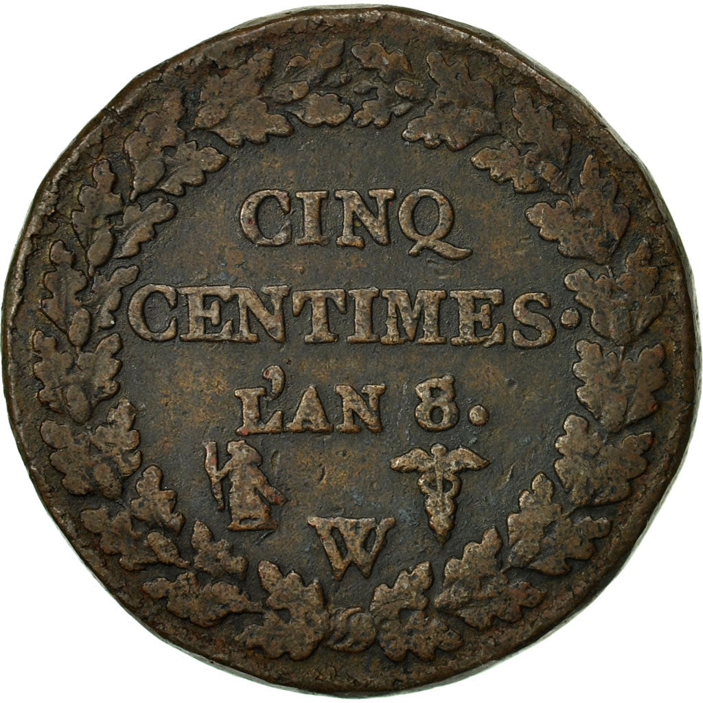 Coin, France, Dupré, 5 Centimes, 1799, Lille, VF(20-25), Bronze, KM:640.11