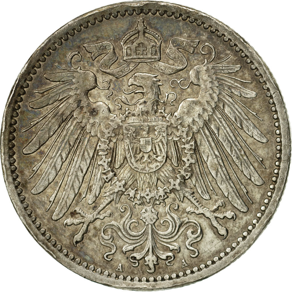 GERMANY - EMPIRE, Wilhelm II, Mark, 1914, Berlin, VF(30-35), Silver, KM:14