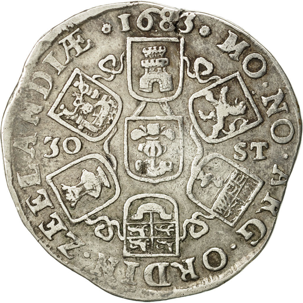 Netherlands, ZEELAND, 30 Stuivers, Daalder, 1683, EF(40-45), Silver, KM:60