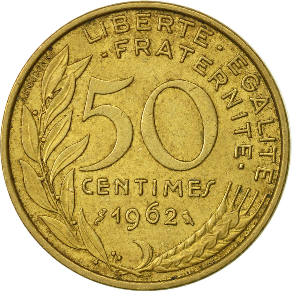 Coin, France, Marianne, 50 Centimes, 1962, EF(40-45), Aluminum-Bronze, KM:939.2