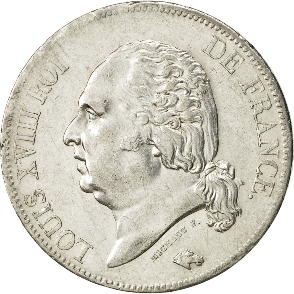 Coin, France, Louis XVIII, Louis XVIII, 5 Francs, 1817, Paris, AU(50-53)