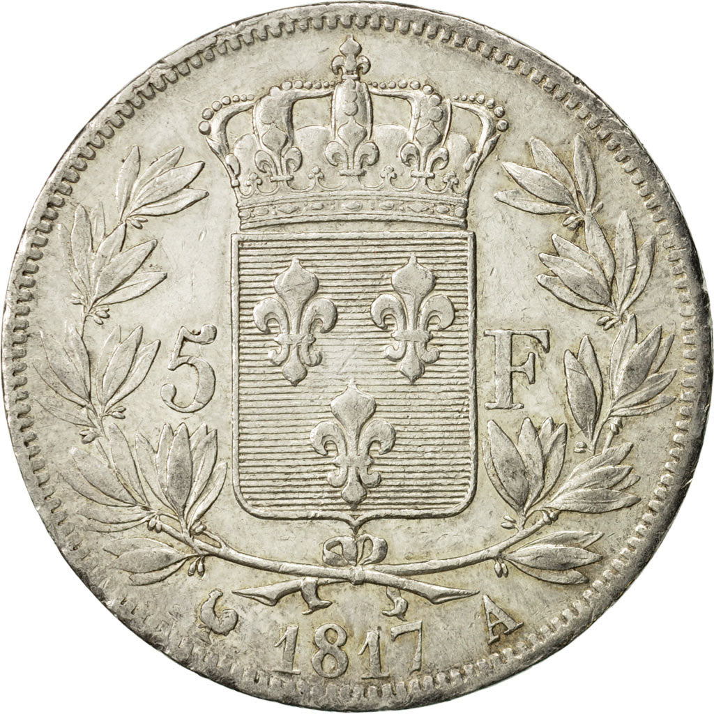 Coin, France, Louis XVIII, Louis XVIII, 5 Francs, 1817, Paris, AU(50-53)