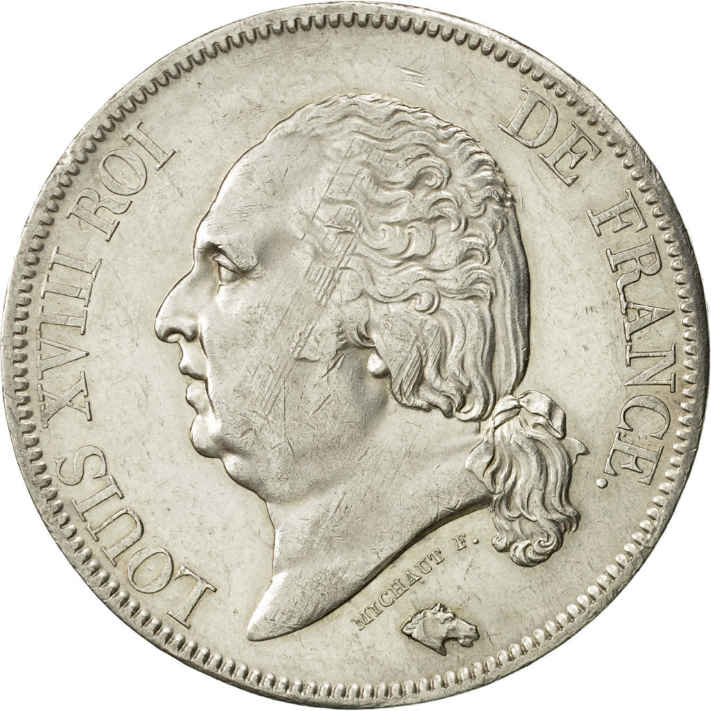France, Louis XVIII, 5 Francs, 1820, Paris, TTB+, Argent, KM:711.1,Gadoury614