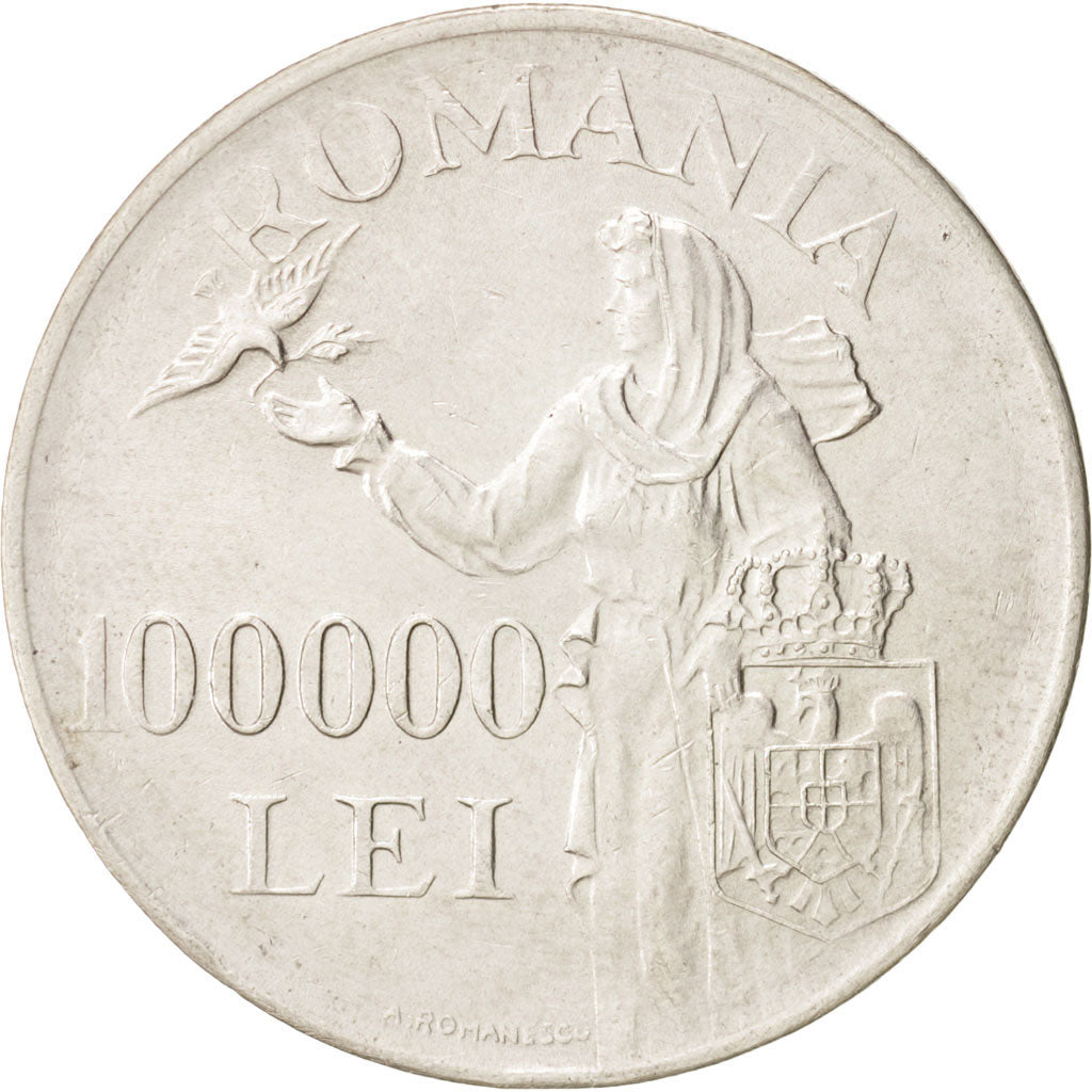Romania, Mihai I, 100000 Lei, 1946, Silver, KM:71
