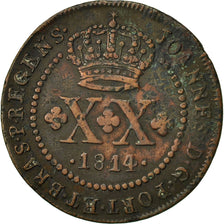 Brésil, Joao, 20 Reis, 1814, Rio de Janeiro, TB+, Cuivre, KM:233.3