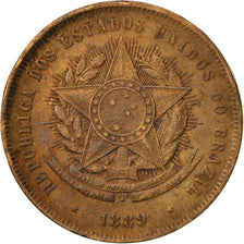 Coin, Brazil, 20 Reis, 1889, EF(40-45), Bronze, KM:490