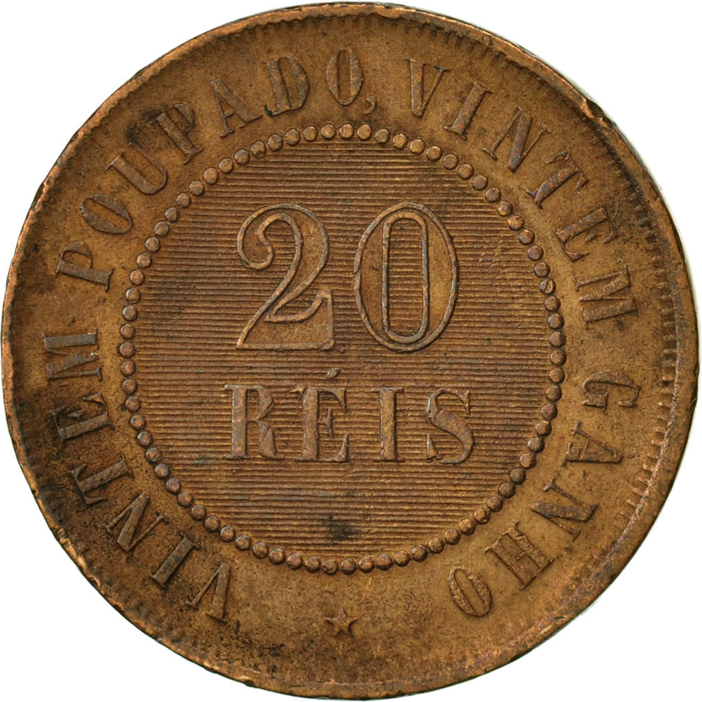 Coin, Brazil, 20 Reis, 1889, EF(40-45), Bronze, KM:490