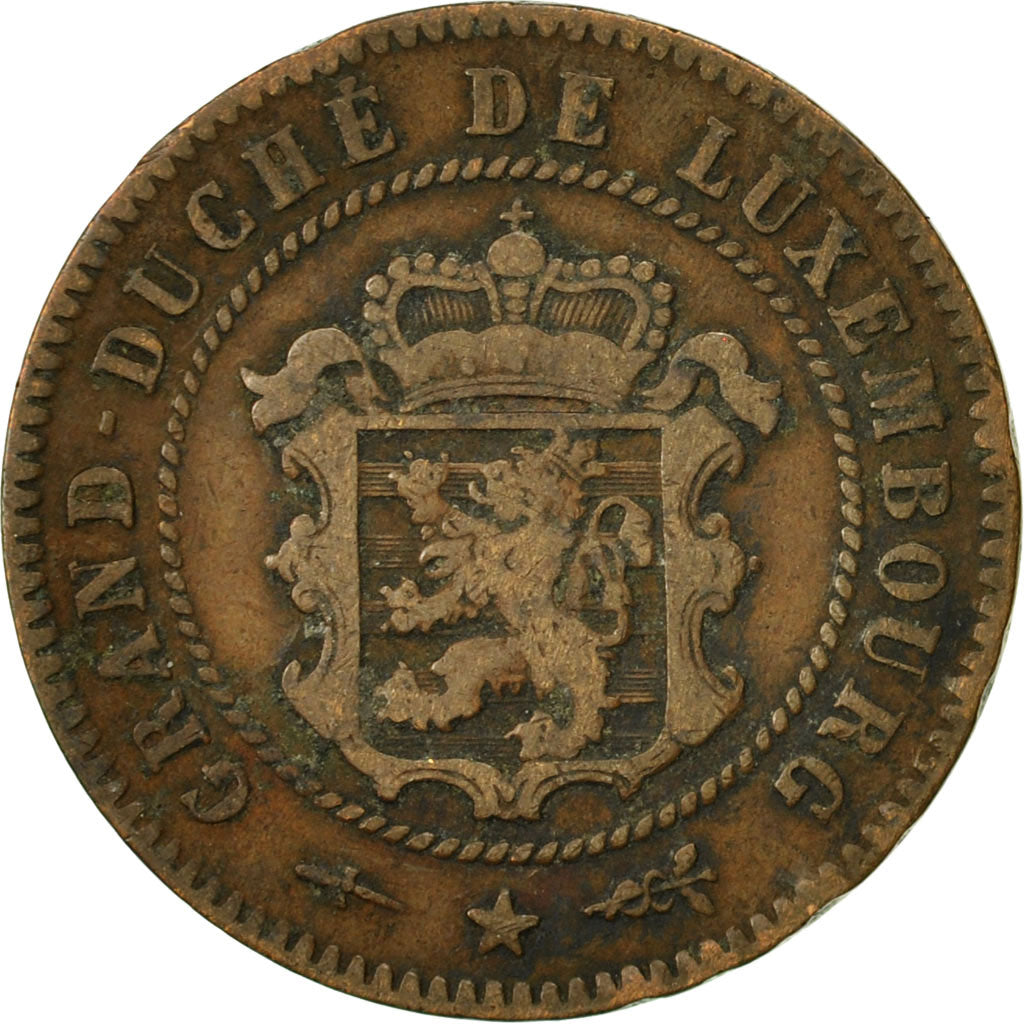 Coin, Luxembourg, William III, 5 Centimes, 1854, Utrecht, EF(40-45), Bronze