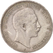 Stati tedeschi, PRUSSIA, Wilhelm II, 5 Mark, 1907, Berlin, BB+, Argento, KM:523