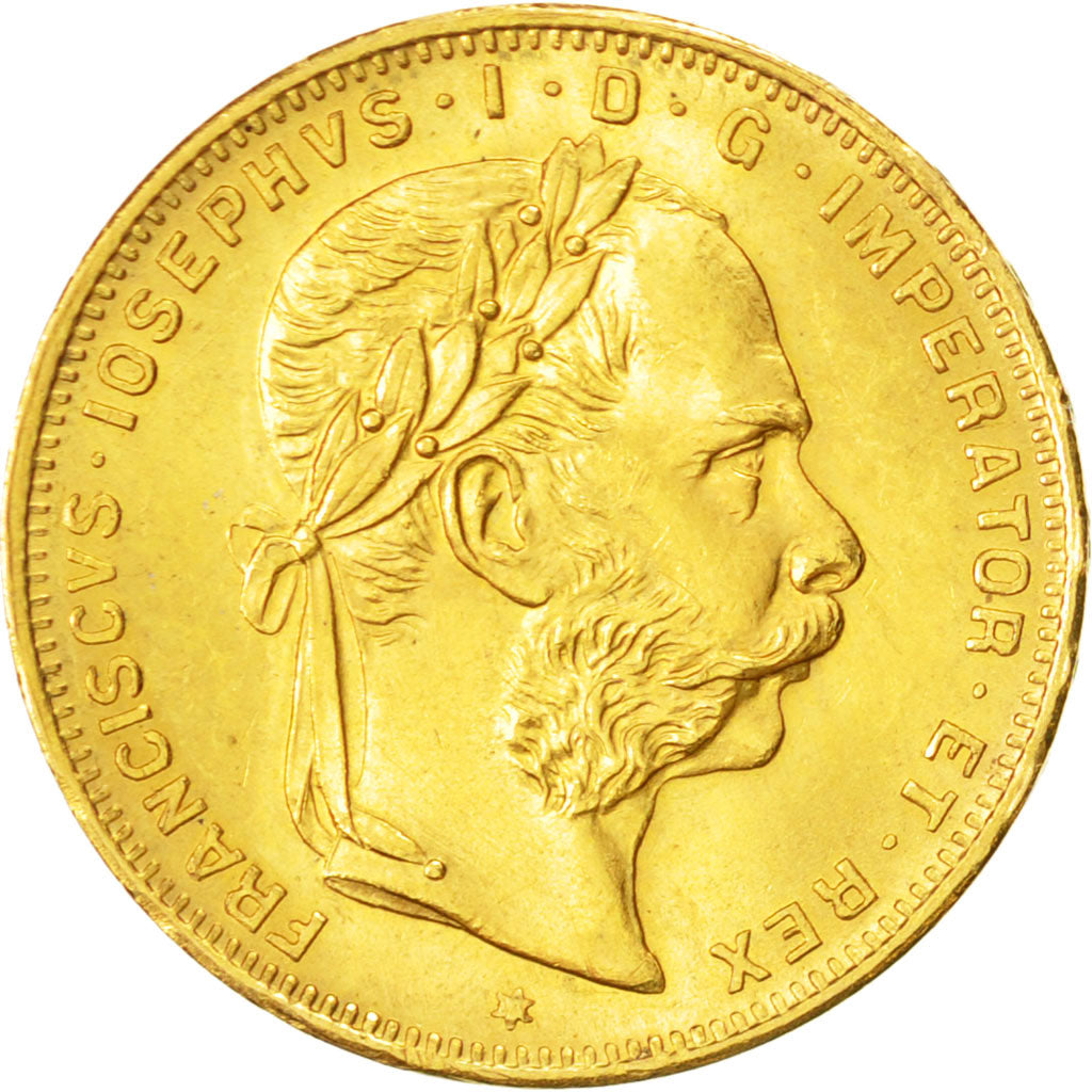 Austria, Franz Joseph I, 8 Florins-20 Francs, 1892, MS(60-62), Gold, KM:2269