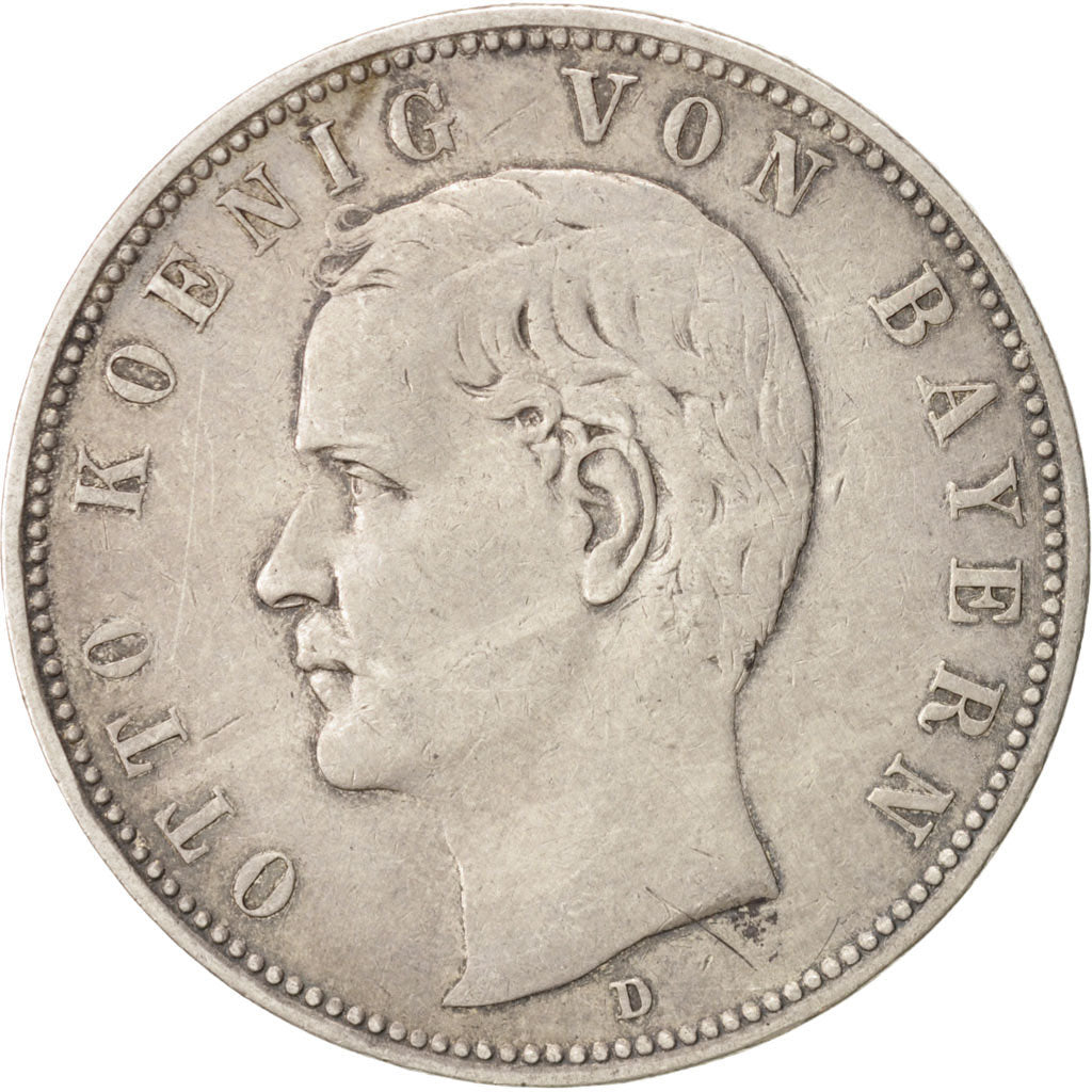 Stati tedeschi, BAVARIA, Otto, 5 Mark, 1904, Munich, BB, Argento, KM:915