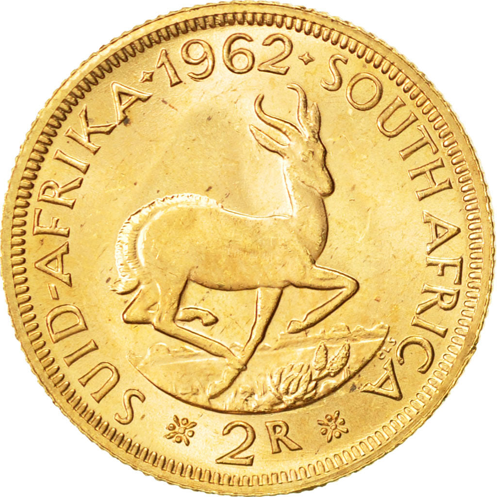 Moneda, Sudáfrica, 2 Rand, 1962, EBC+, Oro, KM:64