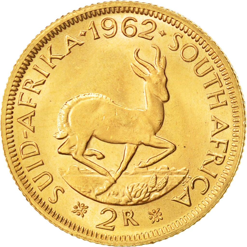 Coin, South Africa, 2 Rand, 1962, MS(60-62), Gold, KM:64