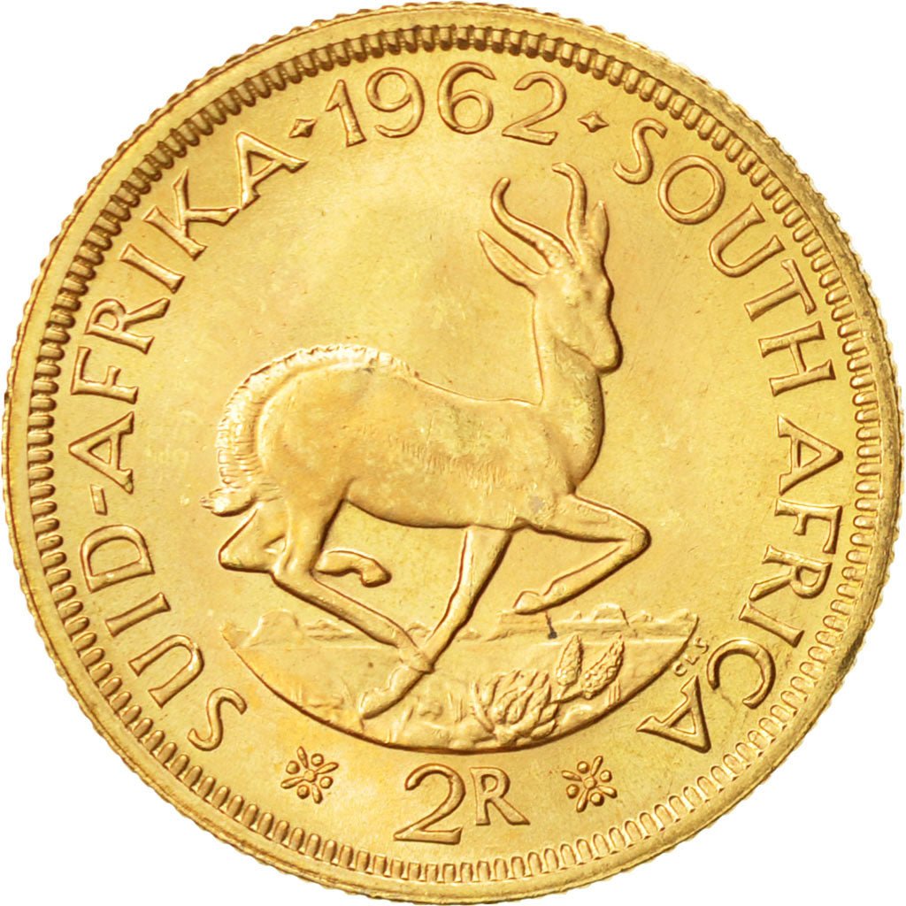Coin, South Africa, 2 Rand, 1962, MS(60-62), Gold, KM:64