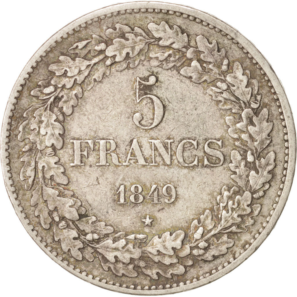 Belgium, Leopold I, 5 Francs/5 Frank, 1849, Brussels, Silver, KM:3.2