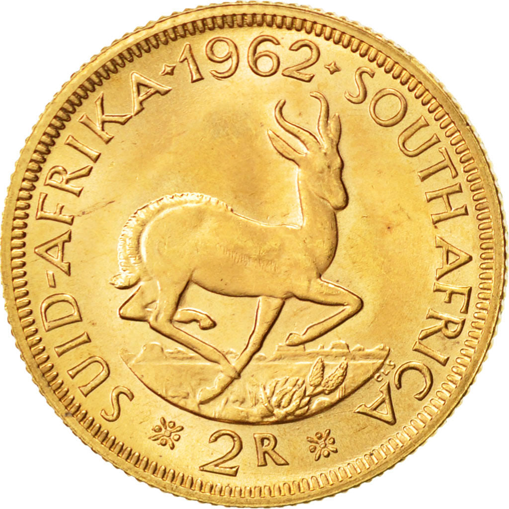 Coin, South Africa, 2 Rand, 1962, MS(60-62), Gold, KM:64