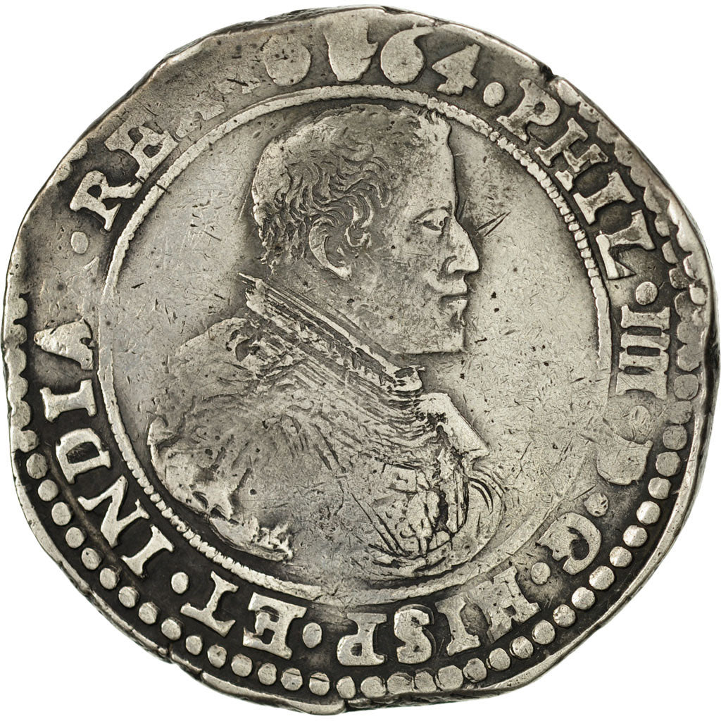 Moneda, Países Bajos españoles, BRABANT, Ducaton, 1664, Antwerp, BC+, Plata