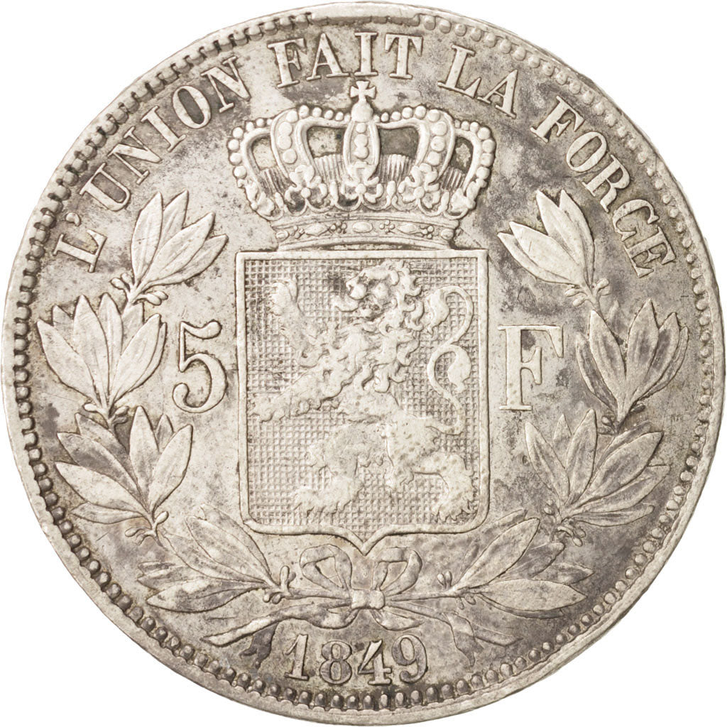Coin, Belgium, Leopold I, 5 Francs, 5 Frank, 1849, Brussels, VF(30-35), Silver