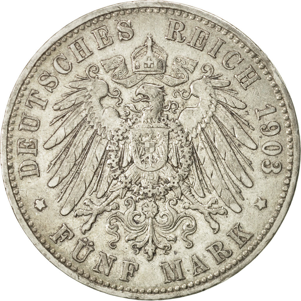 Coin, German States, PRUSSIA, Wilhelm II, 5 Mark, 1903, Berlin, EF(40-45)