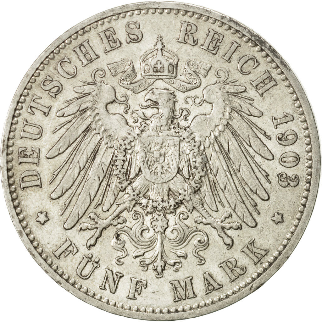 Coin, German States, SAXONY-ALBERTINE, Georg, 5 Mark, 1903, Muldenhütten