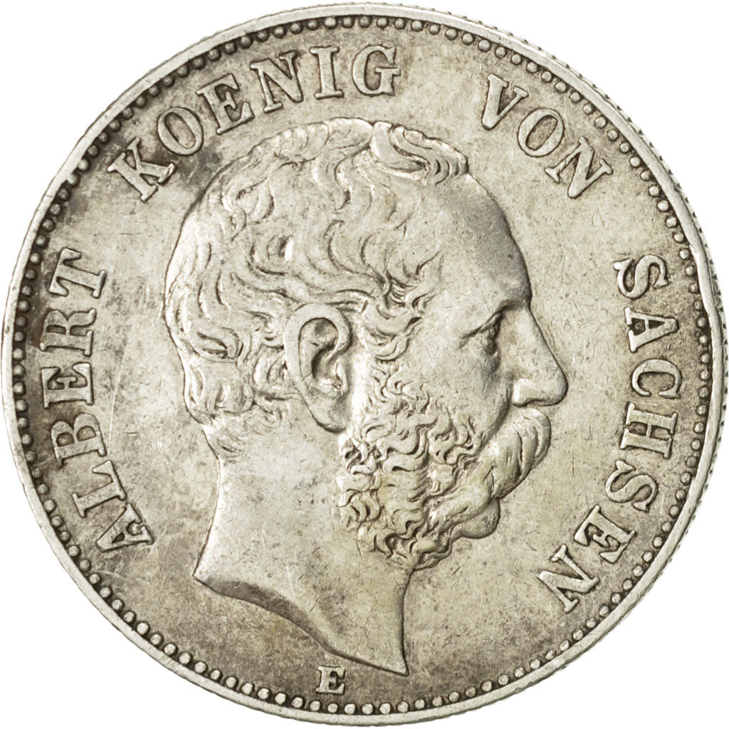 German States, SAXONY-ALBERTINE, Albert, 2 Mark, 1895, Muldenhütten, KM 1245