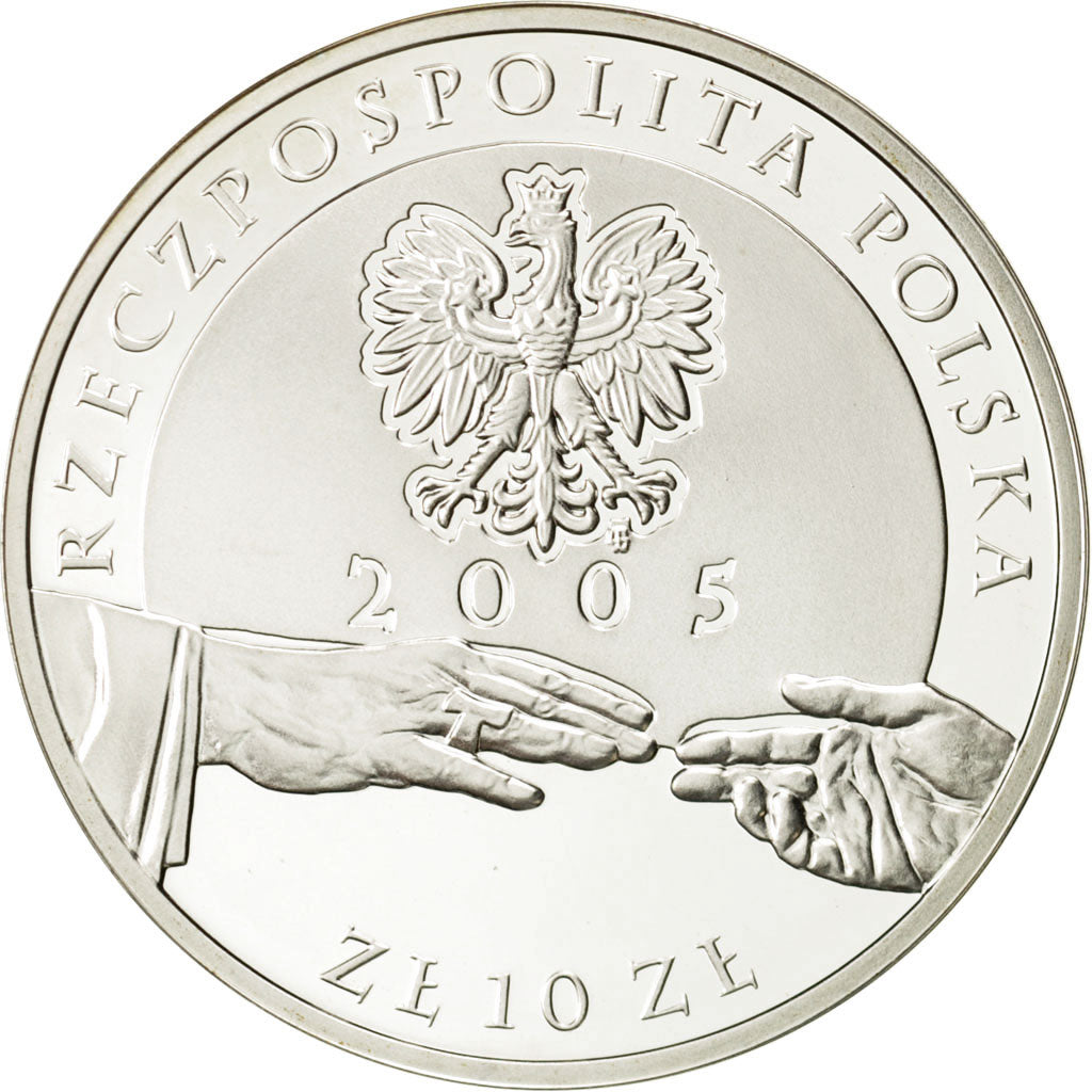 Poland, 10 Zlotych, 2005, Warsaw, MS(65-70), Silver, KM:526