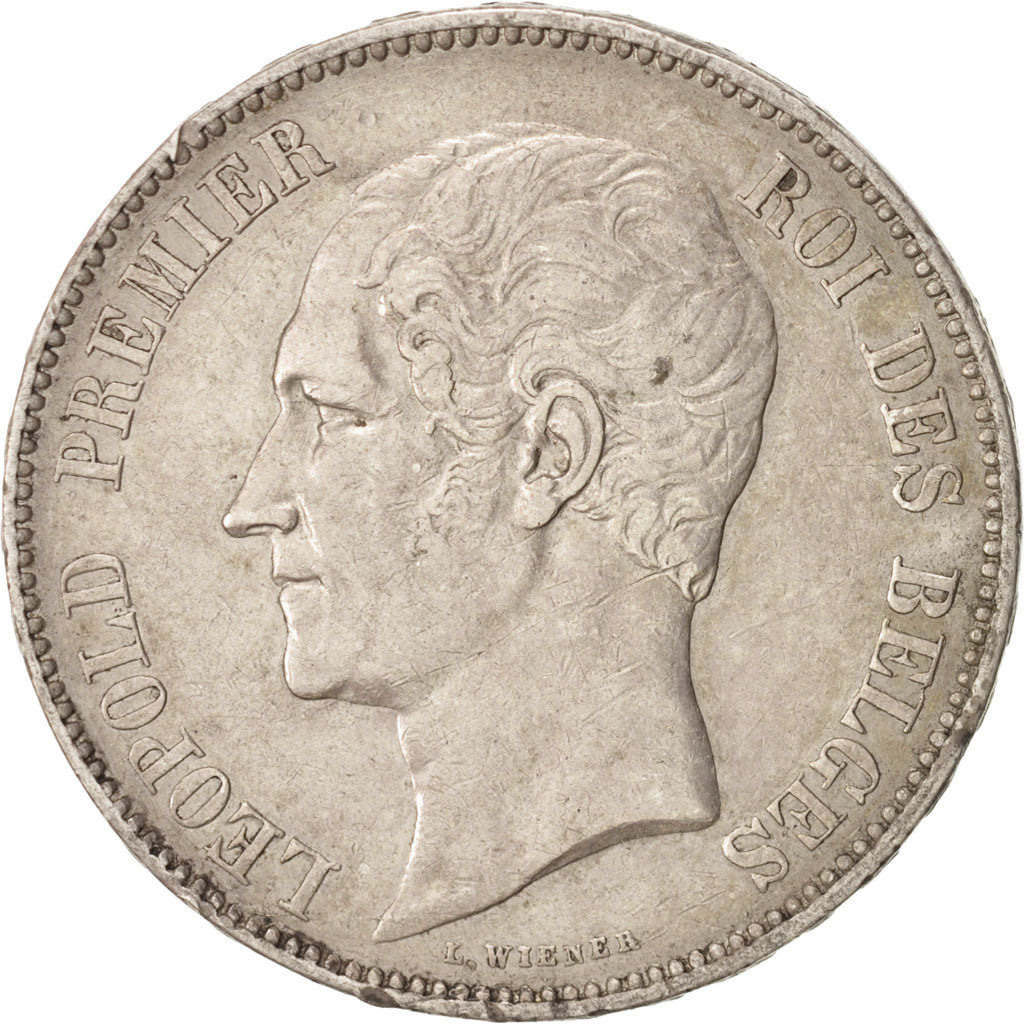 Belgio, Leopold I, 5 Francs, 5 Frank, 1850, Brussels, BB, Argento, KM:17
