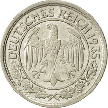 Coin, GERMANY, WEIMAR REPUBLIC, 50 Reichspfennig, 1935, Berlin, AU(50-53)