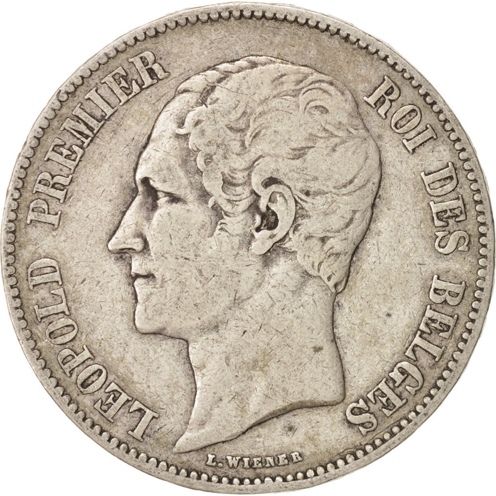 Belgium, Leopold I, 5 Francs/5 Frank, 1851, Brussels, Silver, KM:17