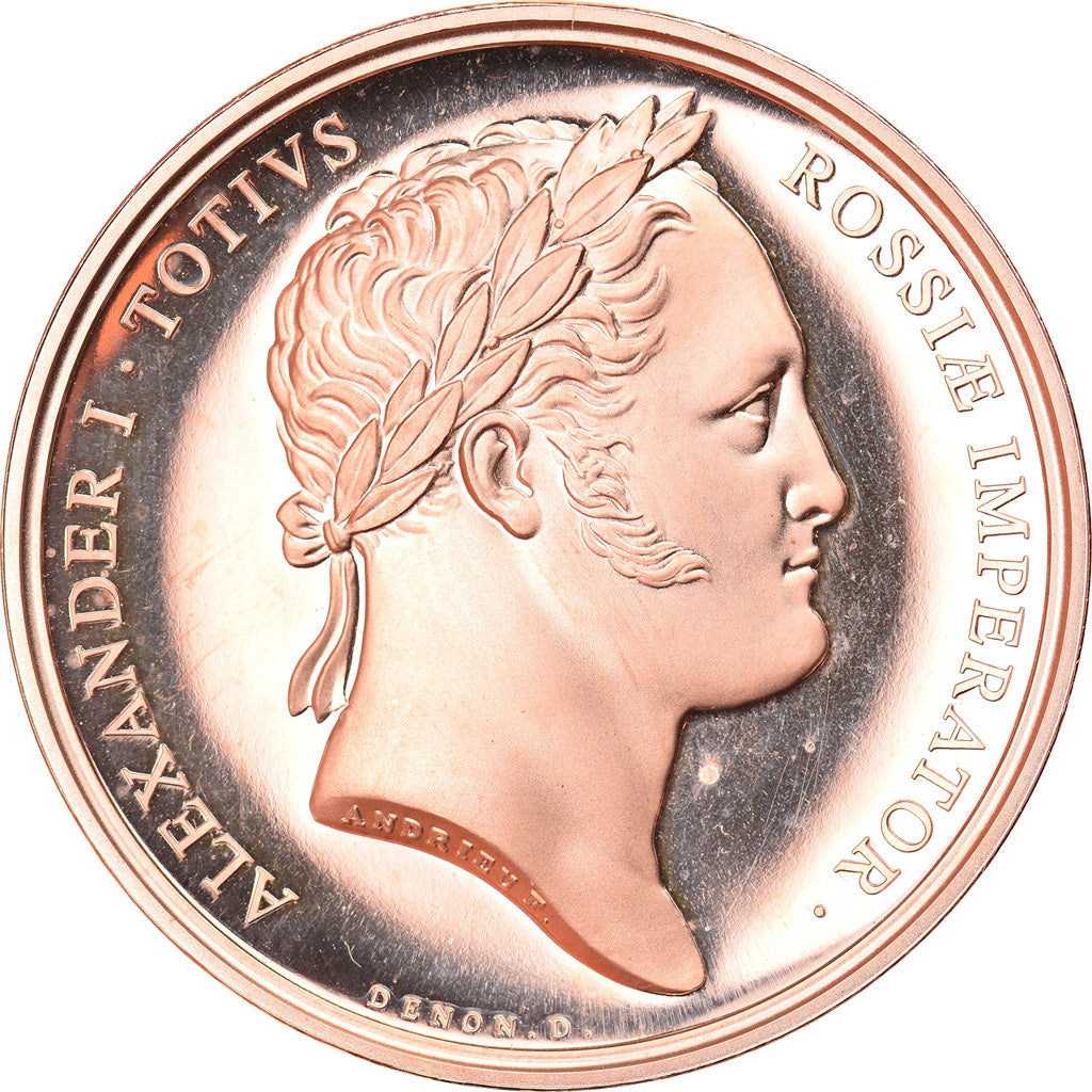 France, Medal, Bataille de Waterloo, Alexander Ier, History, MS(65-70), Copper