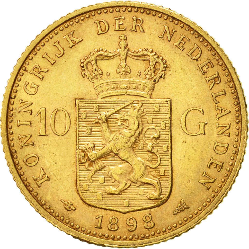 Pays-Bas, Wilhelmina I, 10 Gulden, 1898, Utrecht, TTB+, Or, KM:124
