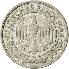 GERMANIA, REPUBBLICA DI WEIMAR, 50 Reichspfennig, 1928, Berlin, BB+, KM 49